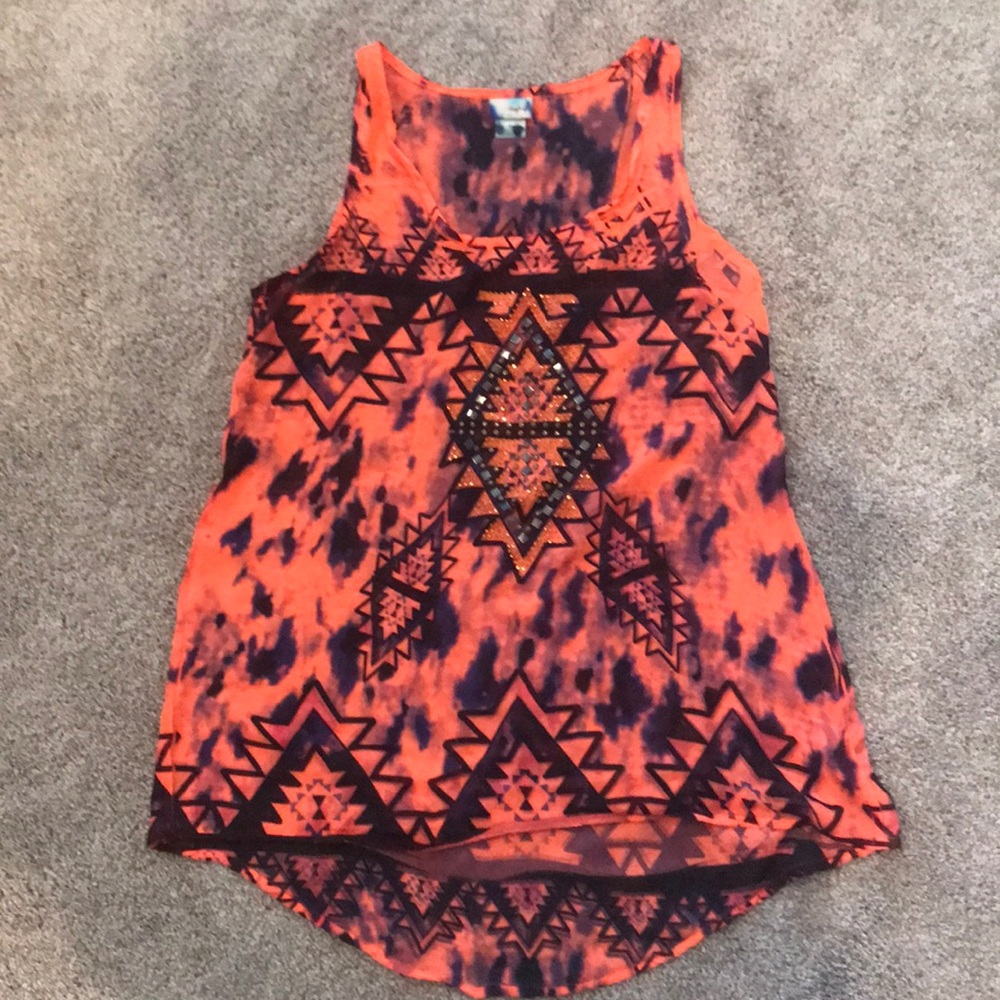 Colorful beaded tank top flowy and comfy